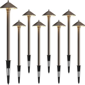 GOODSMANN Iluminación de paisaje al aire libre de bajo voltaje Kits de iluminación de paisaje 8PK Luces de camino con cable 10W 25 lúmenes 2700K GOODSMANN Iluminación de paisaje al aire libre de bajo voltaje Kits de iluminación de paisaje 8PK Luces de camino con cable 10W 25 lúmenes 2700K