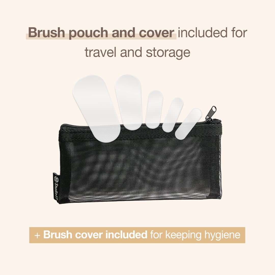 Juego de brochas de maquillaje de viaje, 5 piezas, juego de brochas de maquillaje esenciales para rostro y ojos, juego de brochas de maquillaje