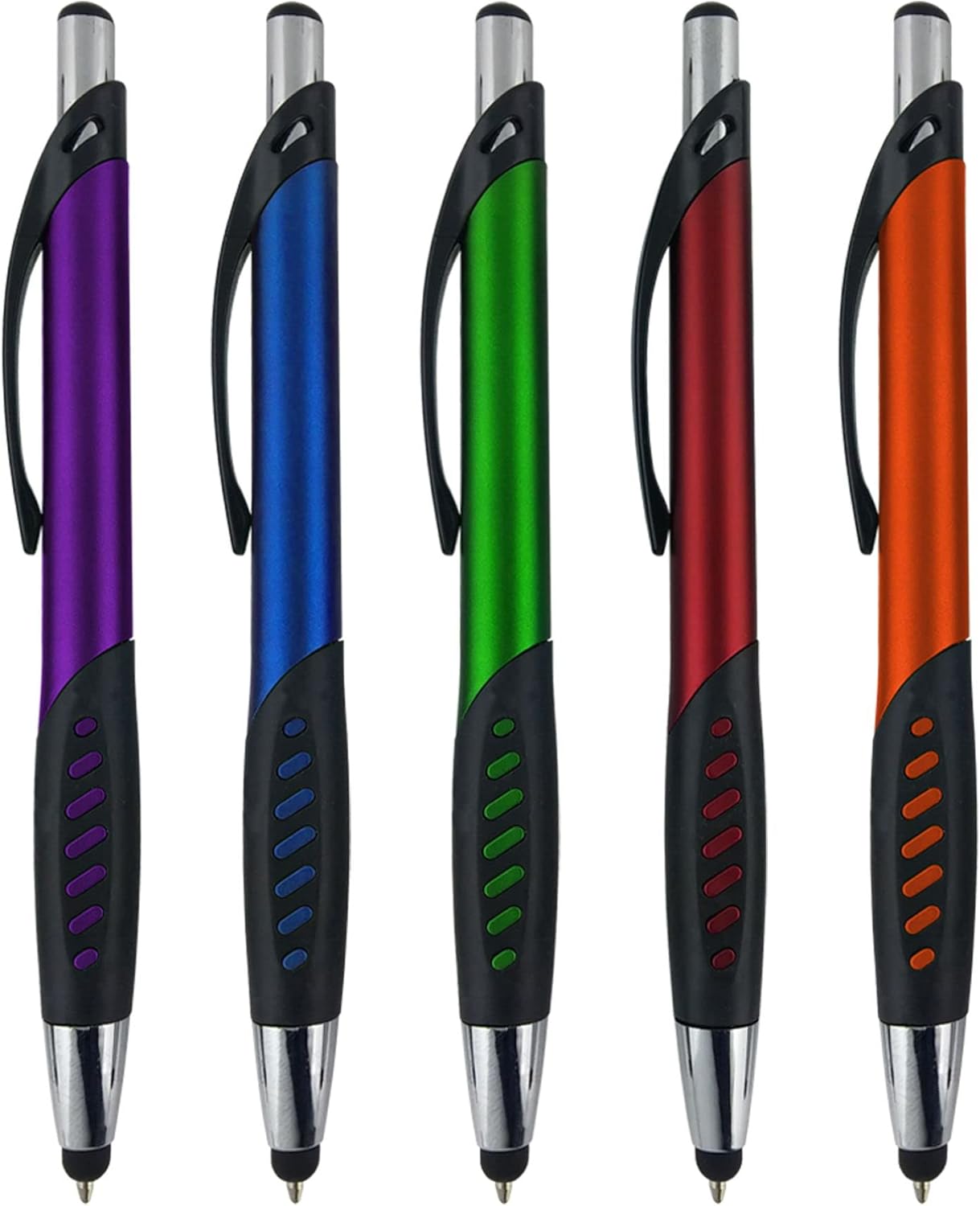 Lápiz capacitivo 2 en 1 y bolígrafo de clic con agarre cómodo para dispositivos de pantalla táctil universales, tabletas, iPad, iPhone 6,6 Plus,
