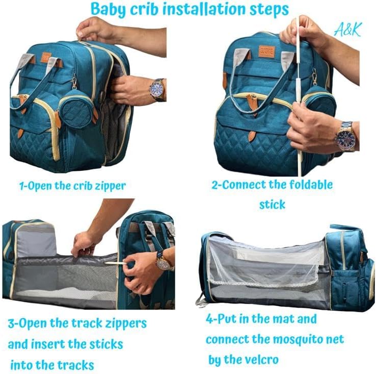 A&K – Mochila para pañales impermeable, grande, de viaje, para bebé, mini mochila con cambiador, regalo para baby shower, Rojo -, Mochila para