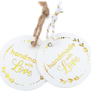 joycraft 100 etiquetas de regalo hechas a mano, lámina dorada hecha a mano con etiquetas de amor con cuerda, etiquetas colgantes de papel kraft joycraft 100 etiquetas de regalo hechas a mano, lámina dorada hecha a mano con etiquetas de amor con cuerda, etiquetas colgantes de papel kraft