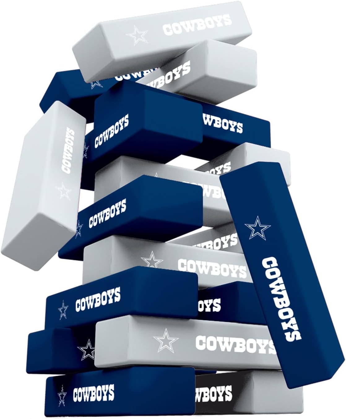 MasterPieces Día del juego – NFL Dallas Cowboys – Torre de caída con licencia oficial, bloques de madera real