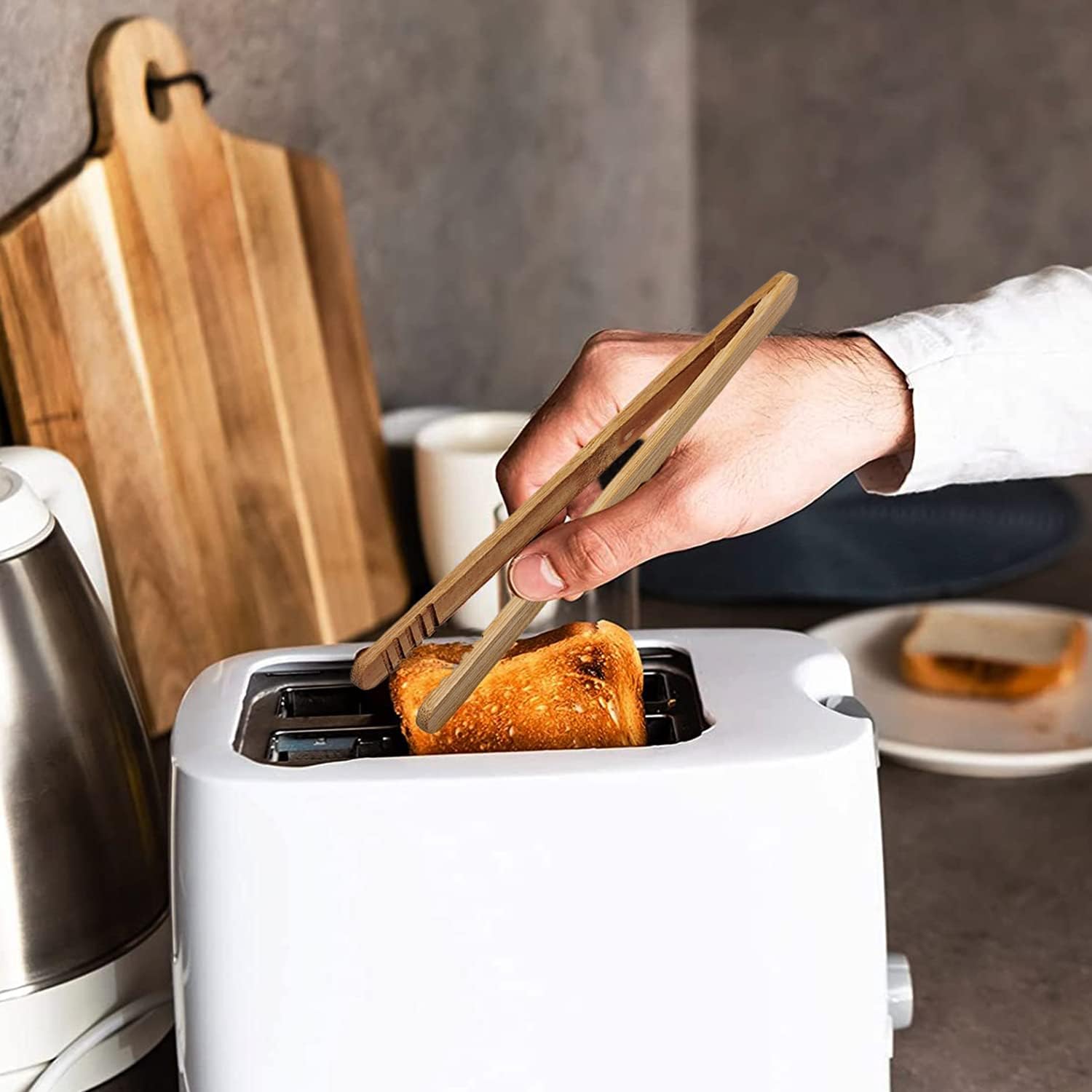 12 pinzas de bambú de 7 pulgadas para servir magdalenas de pepinillos, ensalada de frutas de queso, tostadas y pan