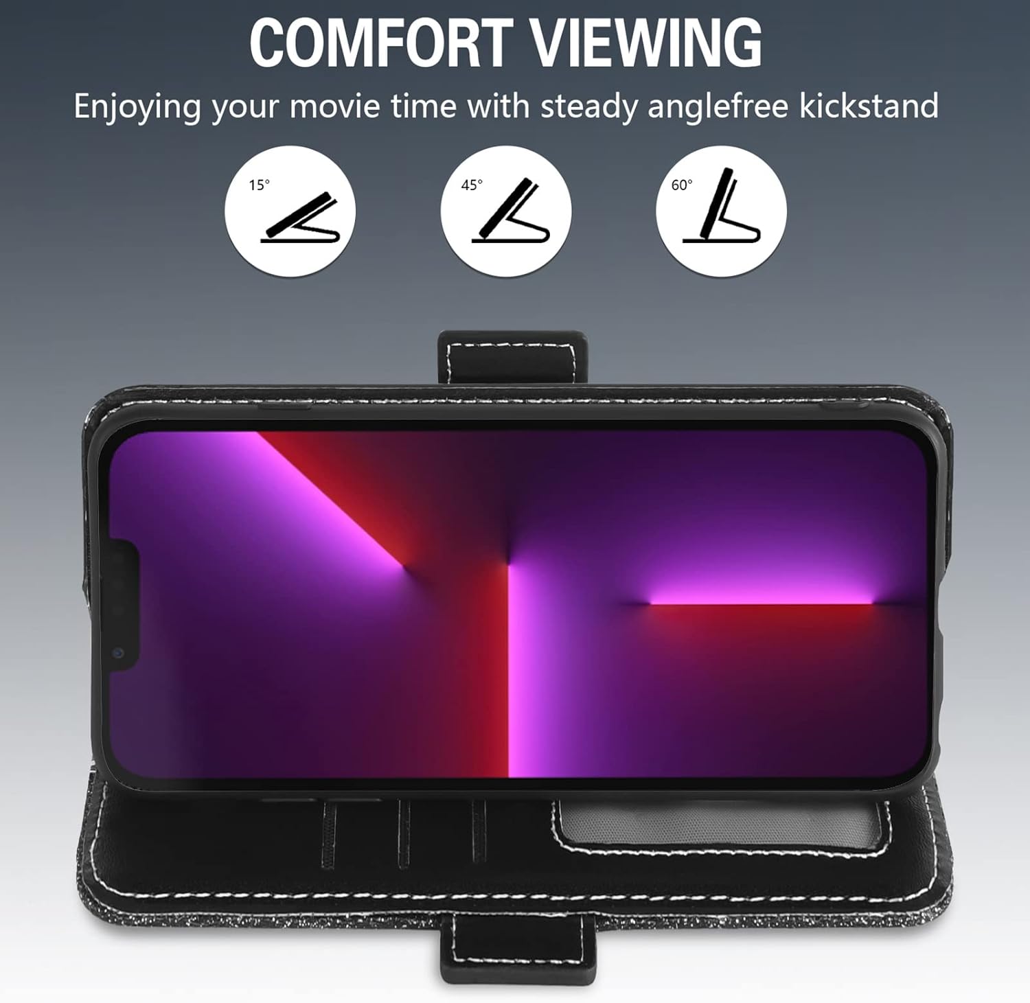 Asuwish Funda de teléfono para iPhone 13 Pro Max 2021 de 6.7 pulgadas, funda tipo cartera con protector de pantalla y tarjetero abatible con