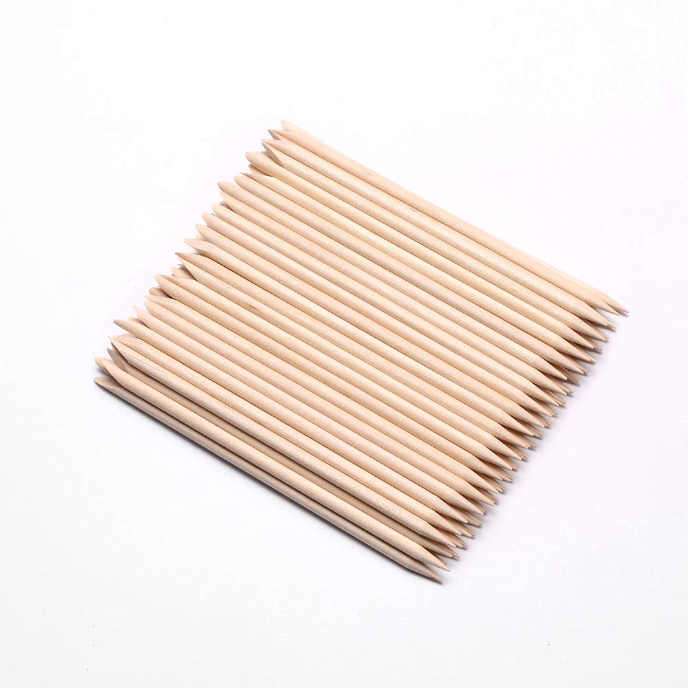 Borogo – 480 unidades de palitos naranjas para uñas, palitos de madera naranja de doble cara multifuncional, removedor de cutículas, herramienta de