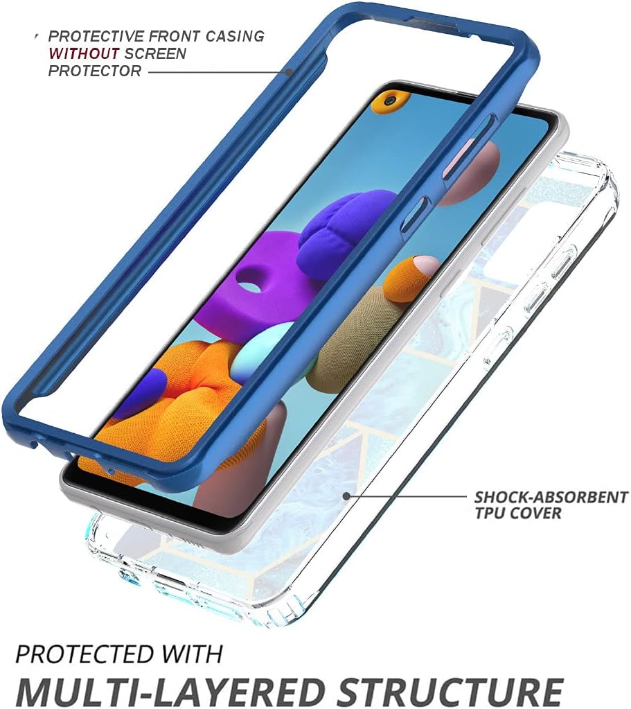 Jelly Galaxy A21S – Funda protectora de cuerpo completo antiarañazos para Samsung Galaxy A21S (no es compatible con Galaxy A21) con diseño de