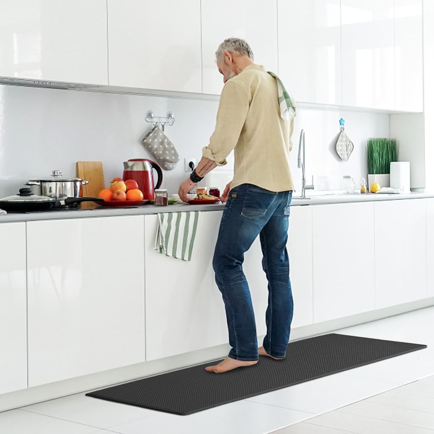 DAILYLIFE – Tapete de cocina antifatiga de 25 pulgadas de grosor, tapete cómodo de pie para el hogar, oficina, garaje, parte inferior