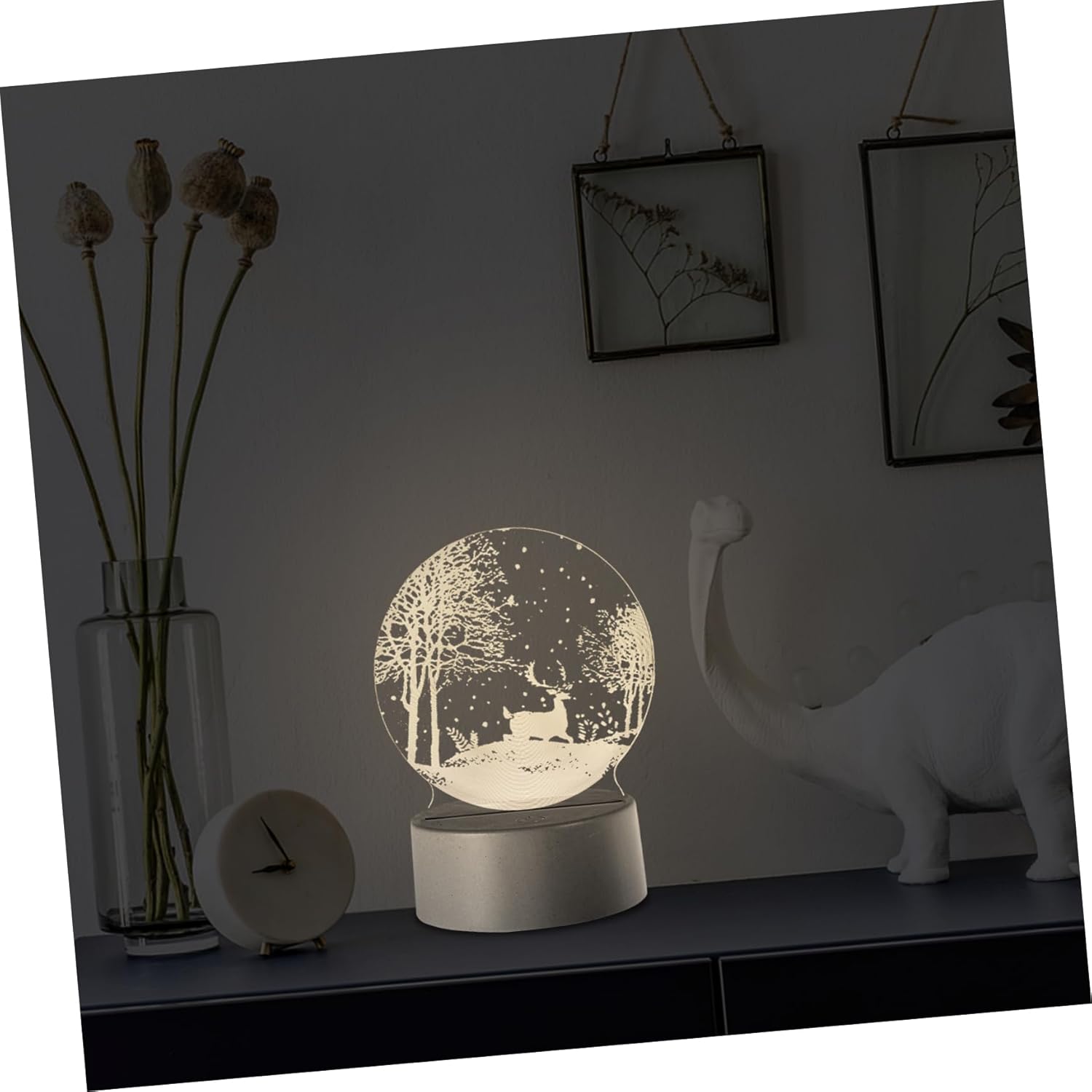 Angoily 1pc Christmas Night Light Chic Night Light Christmas Table Lamp Led Illusion Lamp Bedside Light Lamp Christmas 3D Lamp Decor Led Night Light