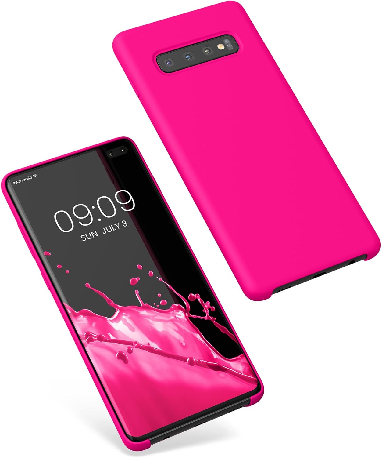 kwmobile Funda compatible con Samsung Galaxy S10 PlusS10+ – Funda de silicona TPU con acabado suave – Rosa neón