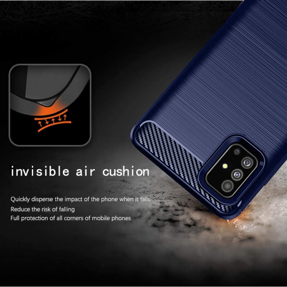 Asuwish Funda compatible con Samsung Galaxy A51 4G y protector de pantalla de vidrio templado, accesorios de celda, fundas de silicona TPU suave