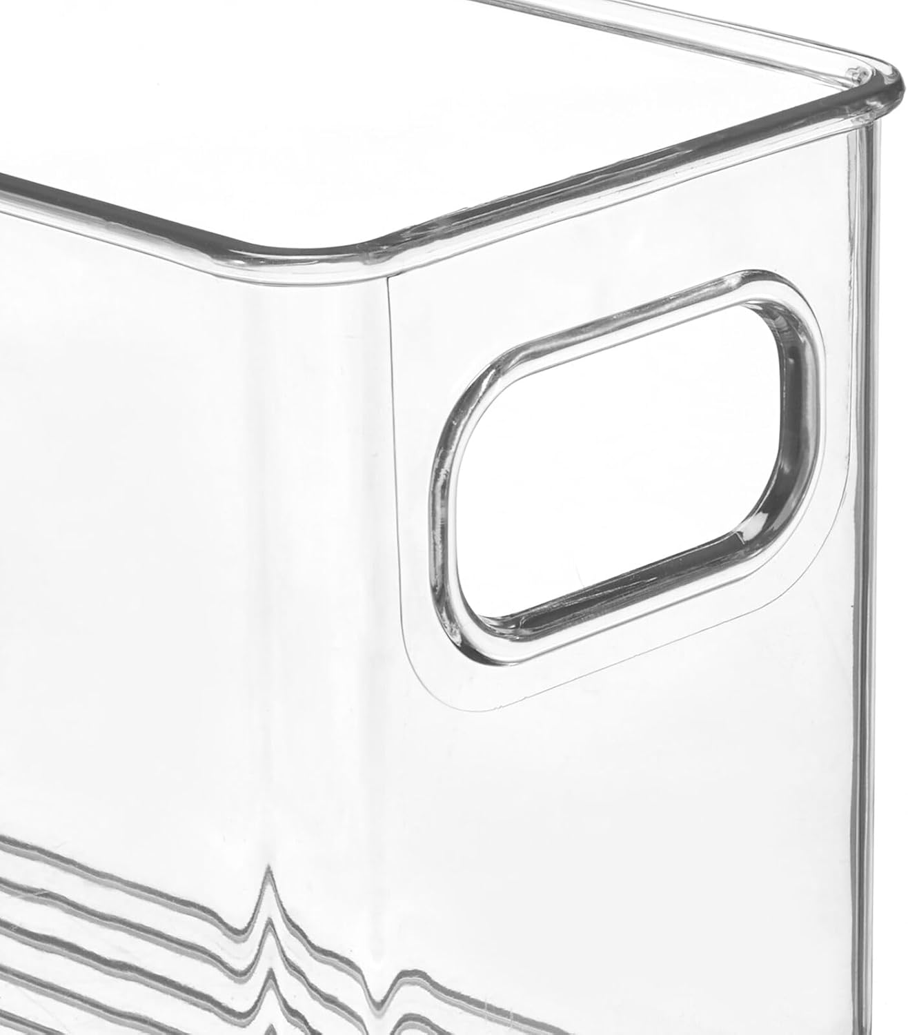 mDesign Organizador de plástico para armario del hogar, cesta de almacenamiento con asas para dormitorio, baño, estantes de gabinete, entrada y
