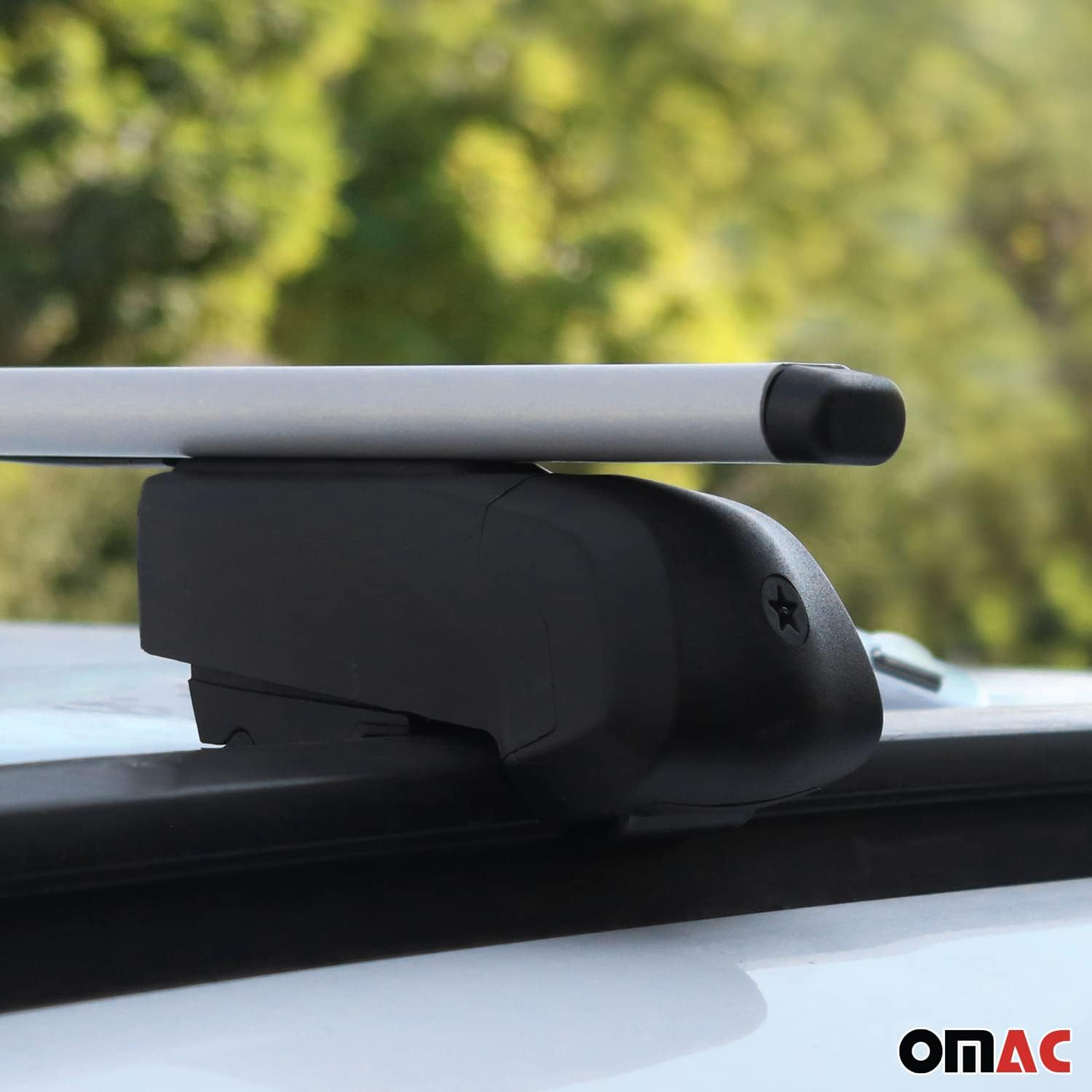 OMAC Portaequipajes portaequipajes barras transversales de hierro para Mazda CX-90 2024 gris 2 piezas antirrobo para viajes, kayak, canoa, surf,