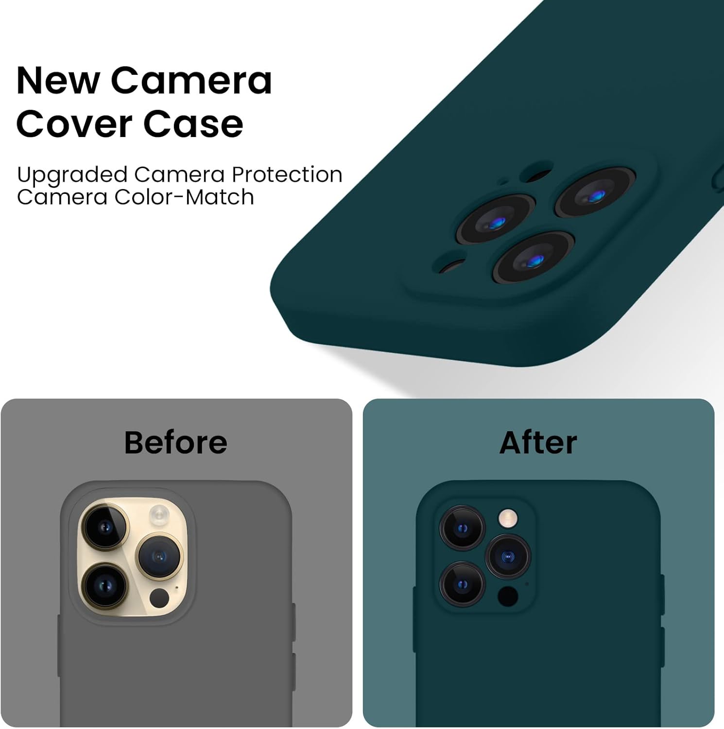 Funda magnética para iPhone 14 Pro compatible con MagSafe silicona mejorada protección de cámara, funda para teléfono, forro interior de microfibra