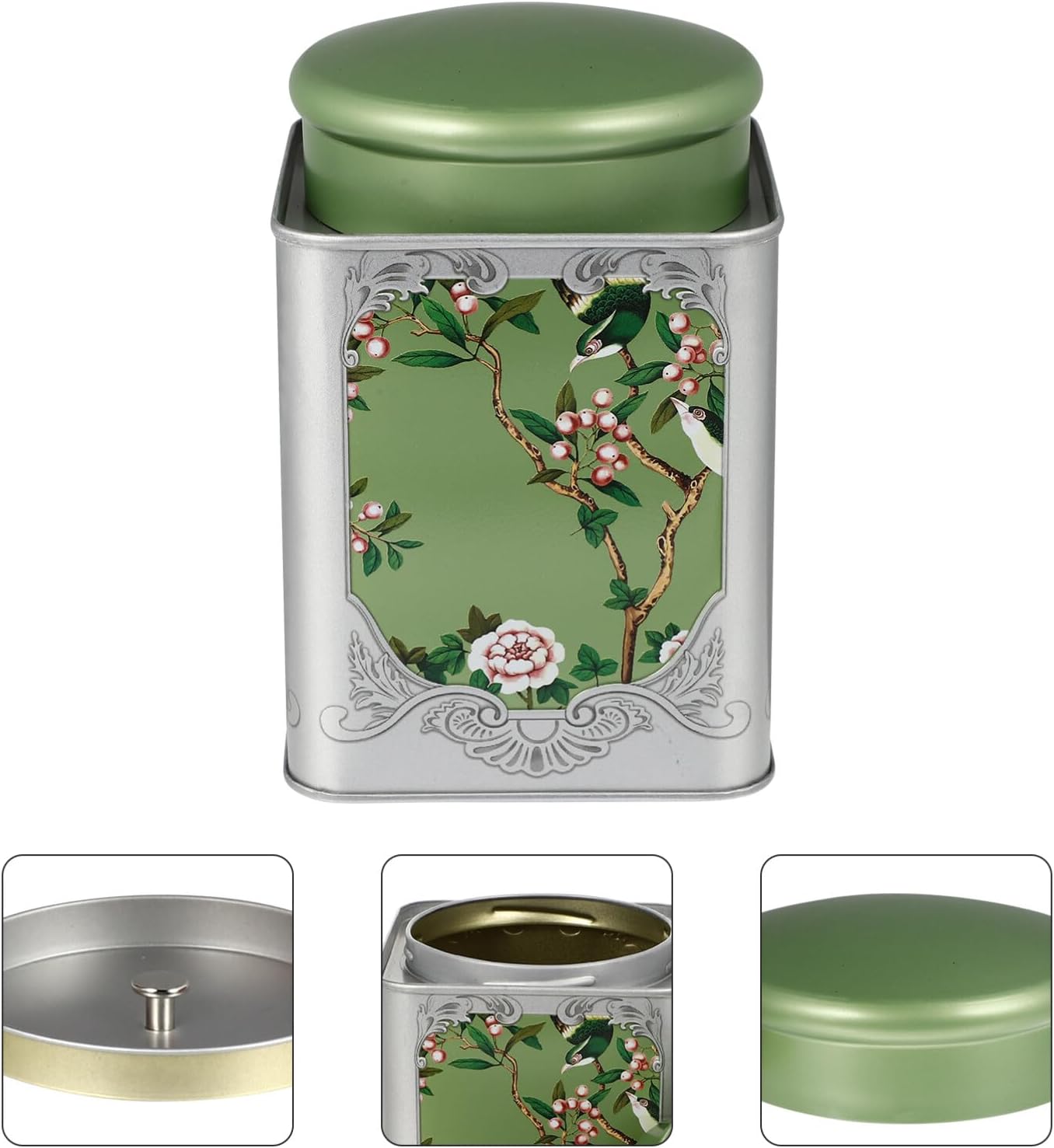 BESTonZON Botes de lata de té de estilo chino Lata de té Vintage Recipientes de almacenamiento de té sueltos con tapa de metal hojalata latas vacías