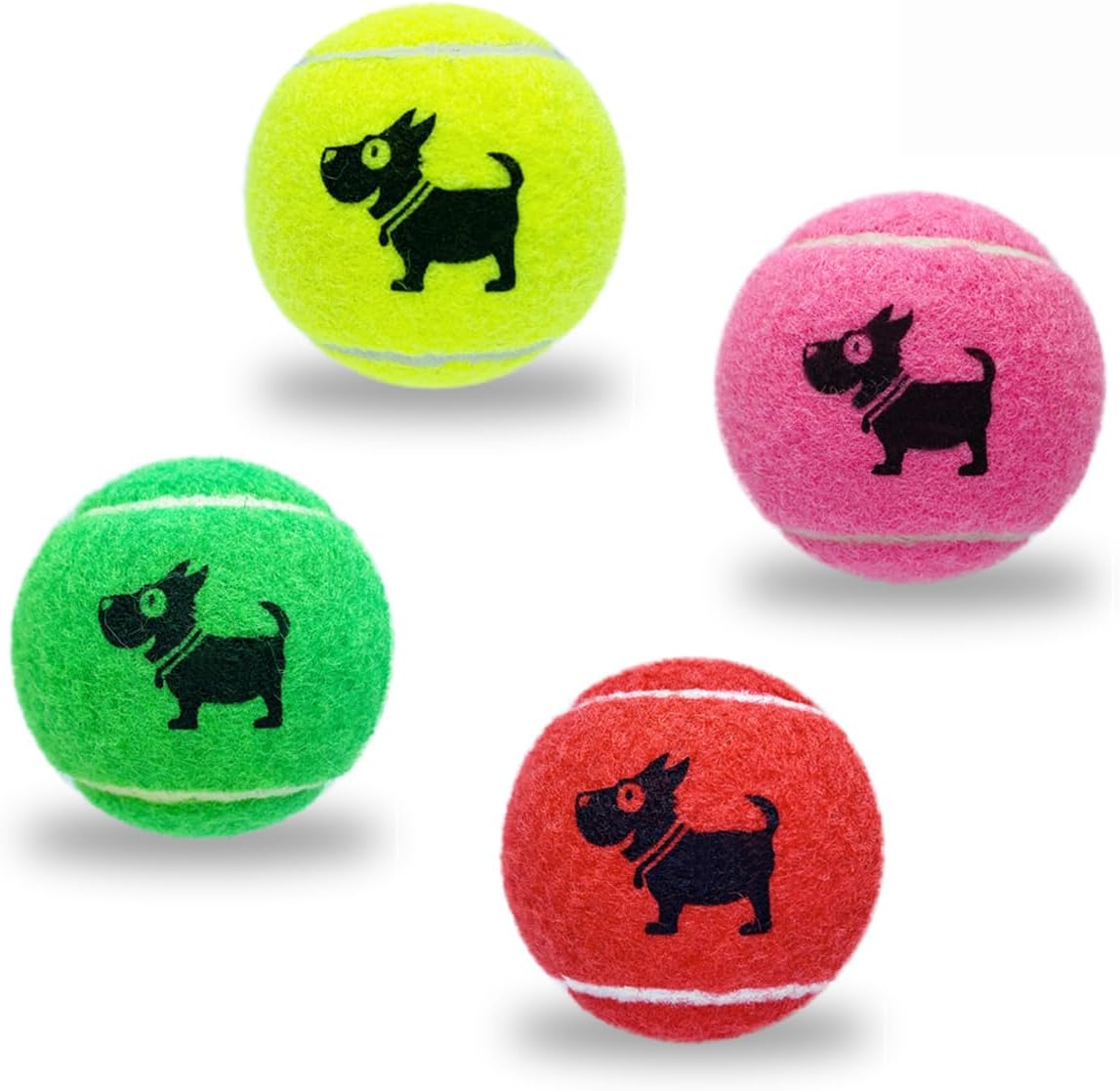 Weierfu Paquete de 12 pelotas de tenis para perros, pelotas de tenis para perros medianos y pequeños, bolas de entrenamiento de 2.5 pulgadas de