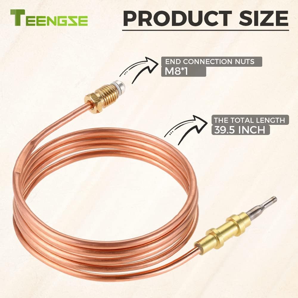 Reemplazo de termopar de gas de 39.5 pulgadas, kit de termopar universal para parrilla de barbacoa, calentador de pared de ventilación Desa 098514-02