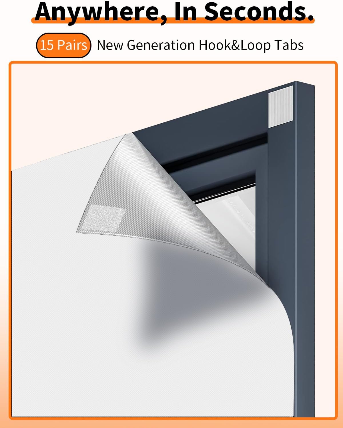 Persianas opacas mejoradas 65 x 59 pulgadas 100 % opacas se puede cortar tú mismo Cortinas opacas blancas portátiles para ventanas, tiras de cinta