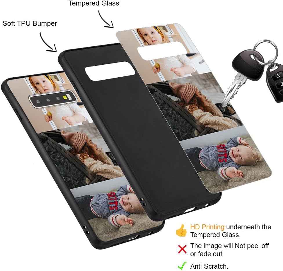 Funda personalizada para Samsung Galaxy S10, vidrio templado antiarañazos, a prueba de golpes, suave TPU con collage de fotos, diseño de imagen,