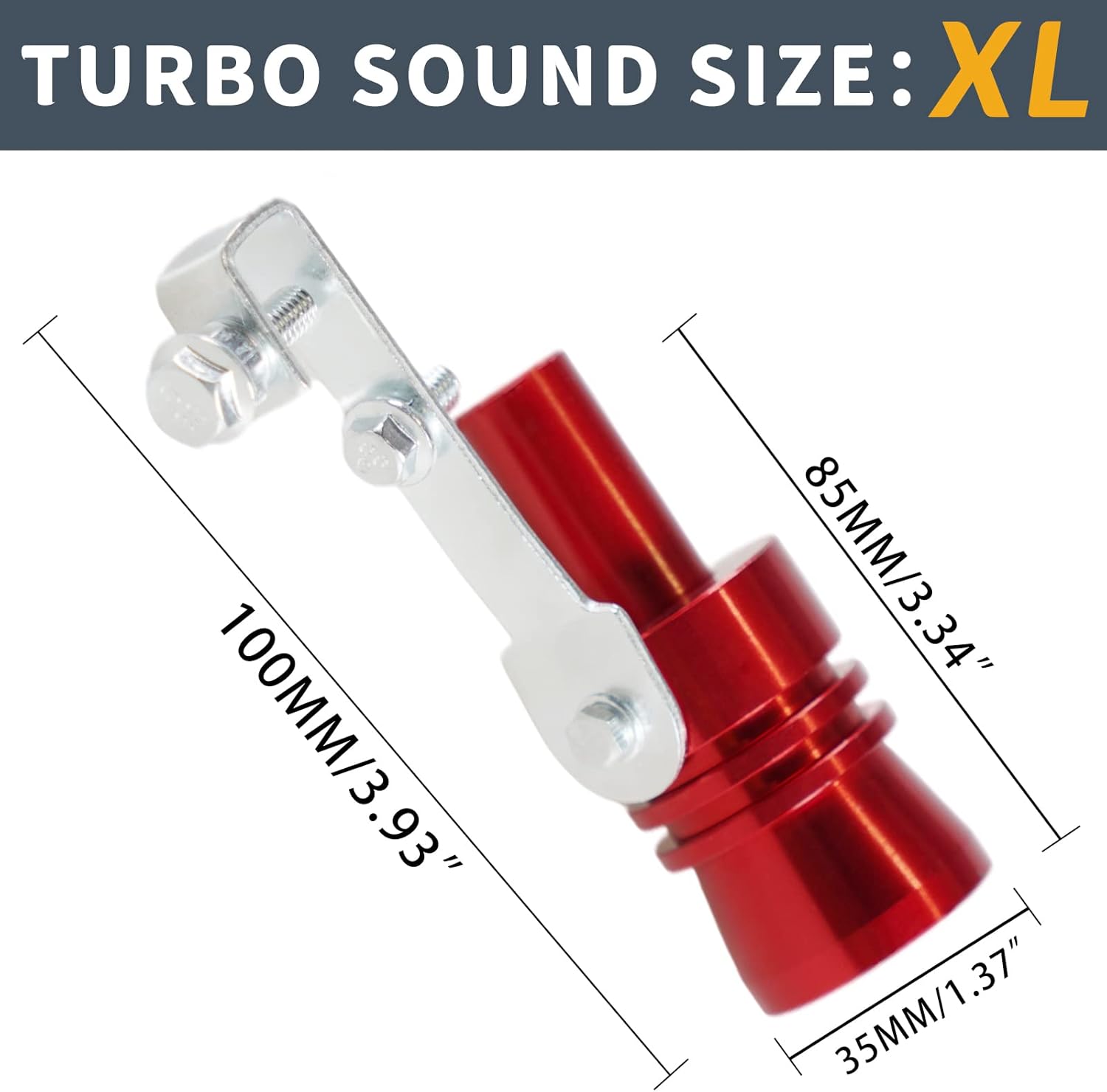 YESHMA Silenciador universal rojo universal de sonido turbo silenciador de tubo de sonda simulador de sonido de tubo de escape potenciador de ruido