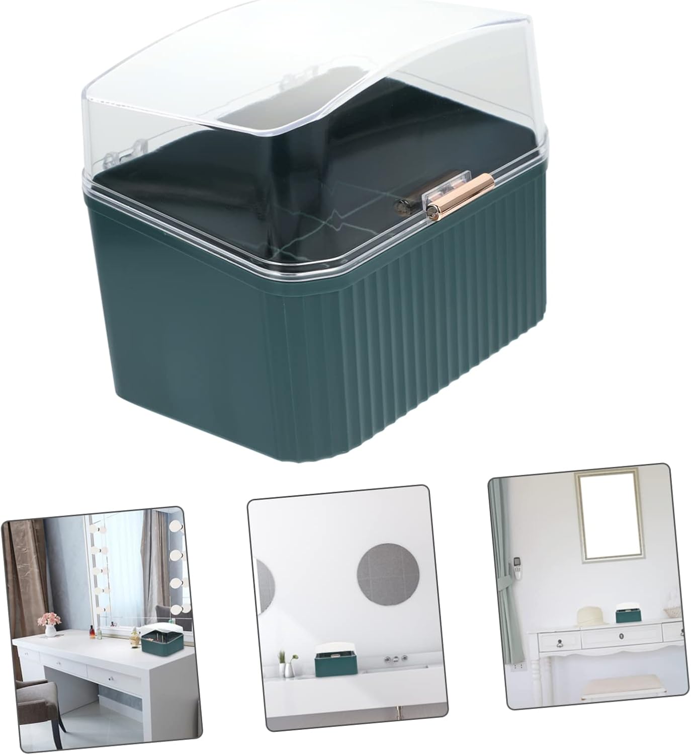 FRCOLOR Caja de almacenamiento de cosméticos de 2 piezas, soportes para estantes, soporte para brochas, organizador de maquillaje, soporte de