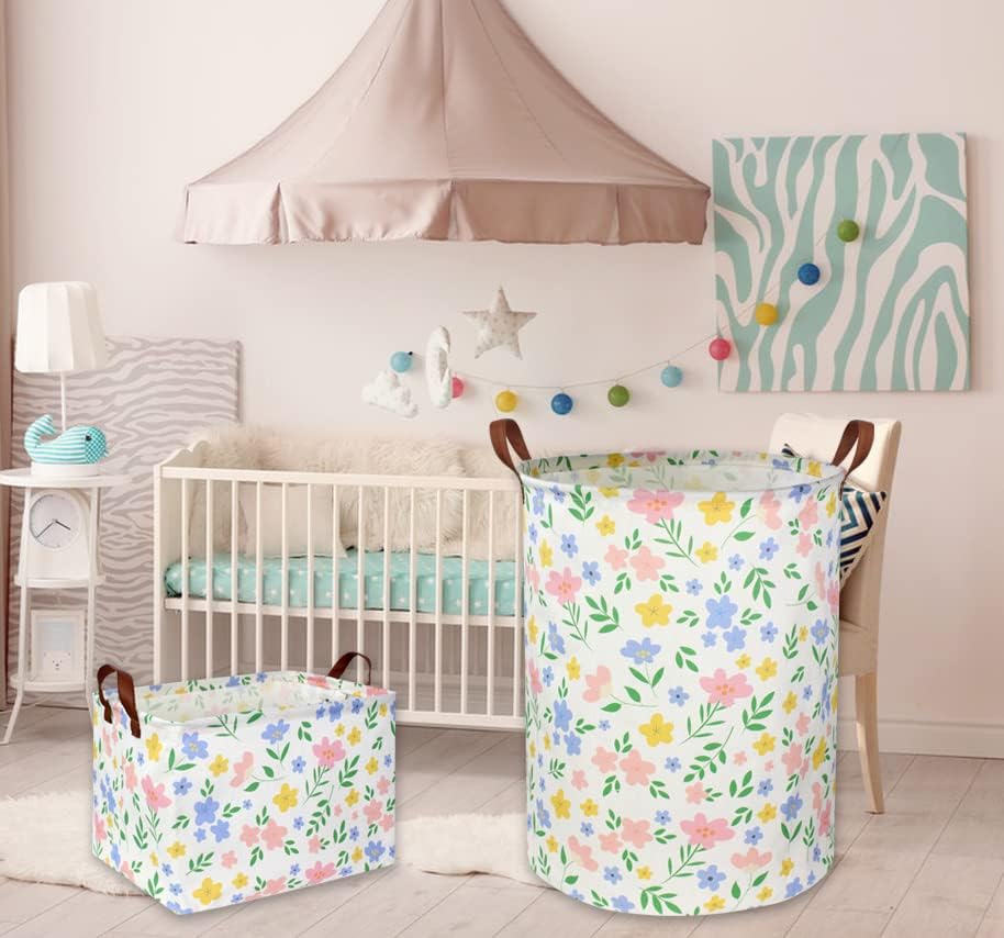 HIYAGON Cesta de lavandería para niñas, cesta organizadora de almacenamiento de juguetes para bebé, cesta de regalo para decoración de dormitorio