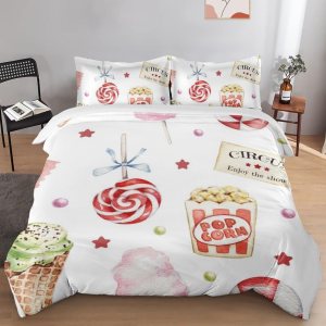 Juego de funda de edredón, accesorios de circo color crema, juego de ropa de cama vintage para niños y adultos, decoración de dormitorio, juego de Juego de funda de edredón, accesorios de circo color crema, juego de ropa de cama vintage para niños y adultos, decoración de dormitorio, juego de