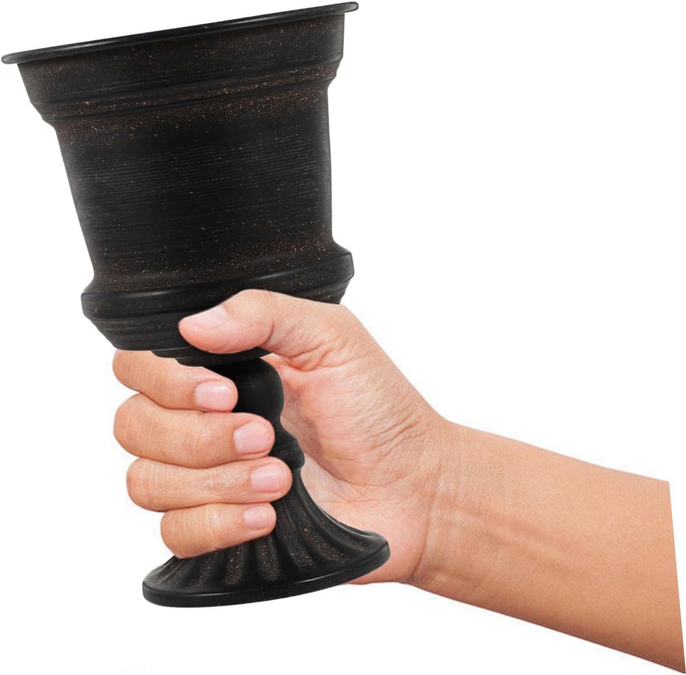 Yardwe Jarrón blanco para decoración de mesa al aire libre, maceta negra con urna negra, jarrón alto de metal, maceta de hierro, arreglo de flores,