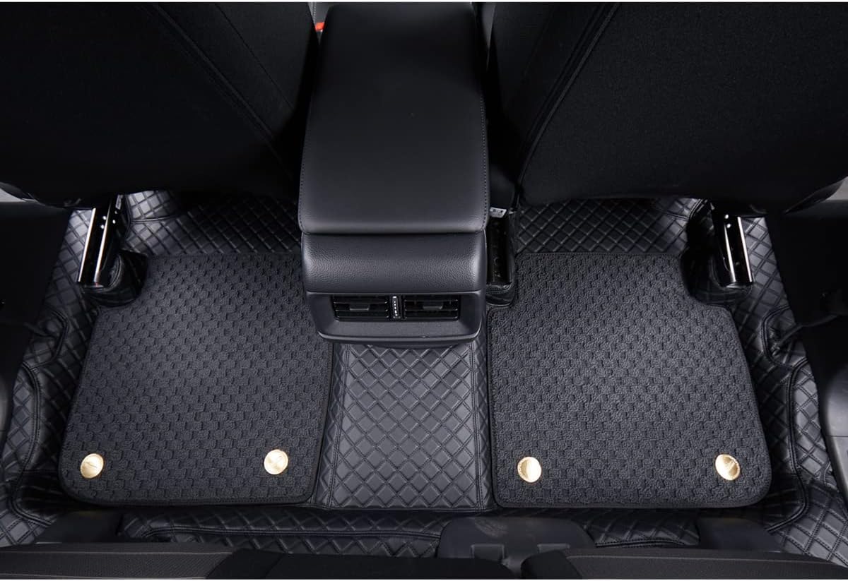 EKR Juego completo de alfombrillas de automóvil de ajuste personalizado para Honda CRV 2023 2024 – Manta de cuero sintético Plus (negro)