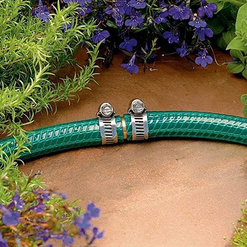 5 piezas de latón reductor de púas de empalme, mezclador de manguera de agua con abrazaderas de acero, reductor de púas de manguera de jardín,