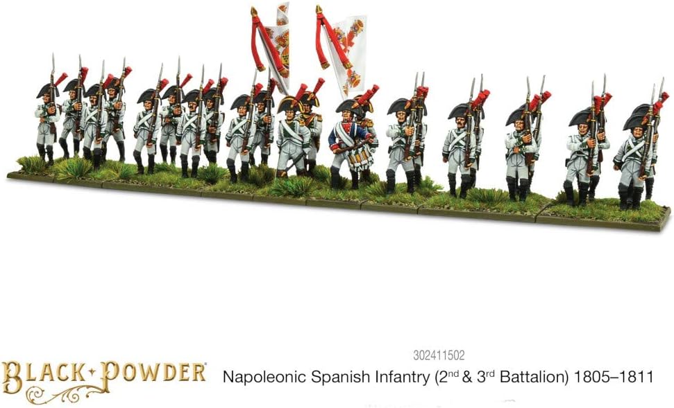 Warlord Polvo negro Infantería Española 2 y 3er Batallón 1805-1811 Kit de modelo de plástico de guerra militar del siglo XIX 302411502