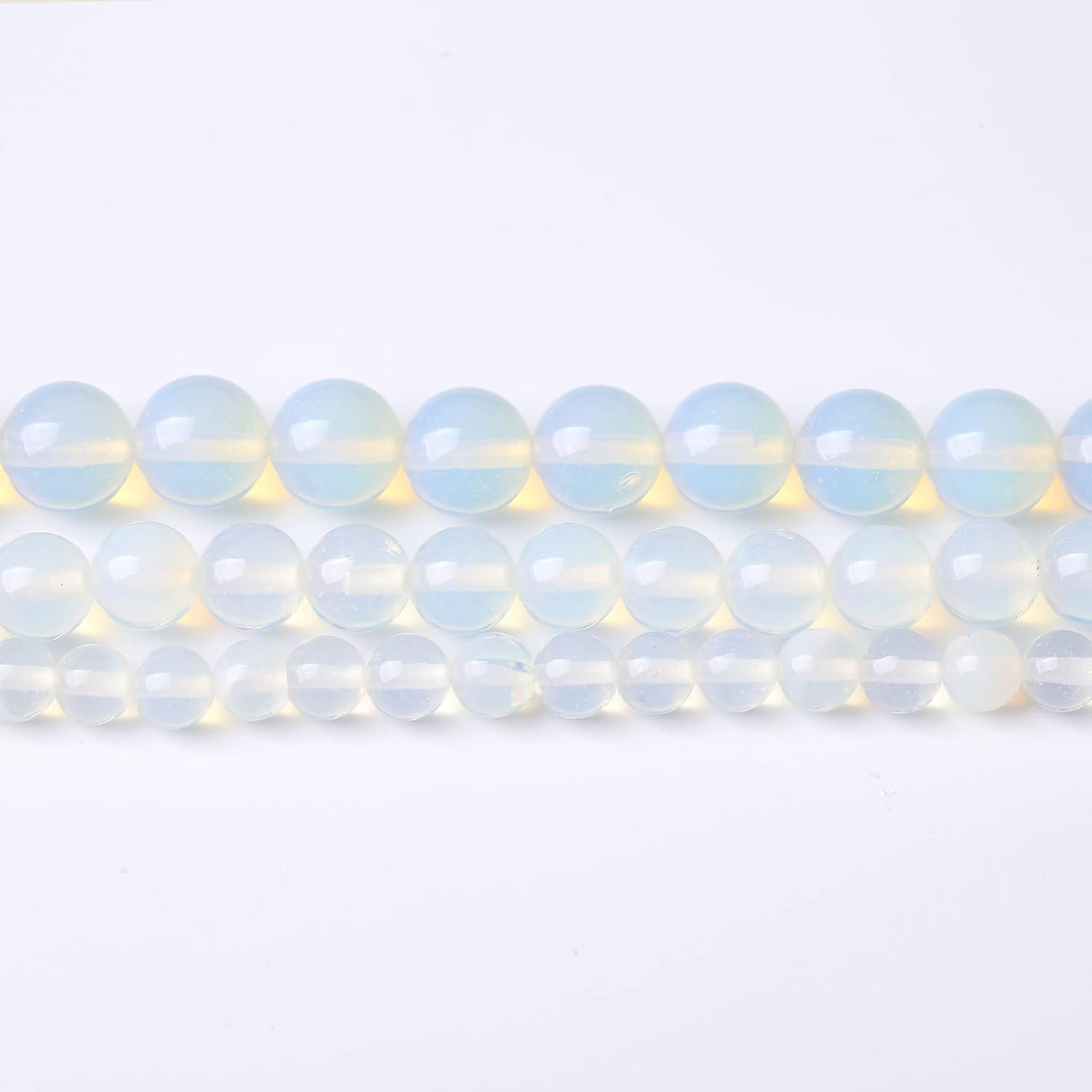 Cuentas sueltas redondas de ópalo de 0.472 in con gemas naturales, cuentas de piedra energética de cristal para hacer joyas, pulseras y collares