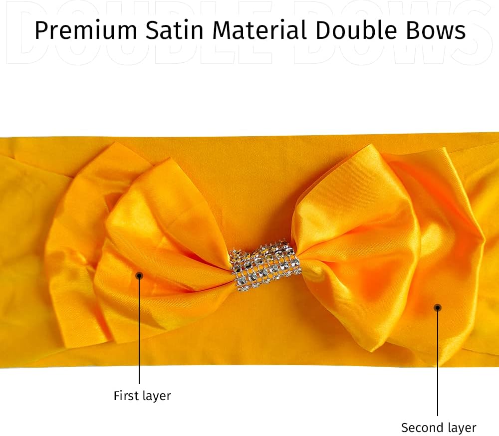 AatT.EASE Bandas de elastano para sillas de boda con lazo para decoración de sillas de boda, bandas de cubierta con lazo para decoración de fiestas