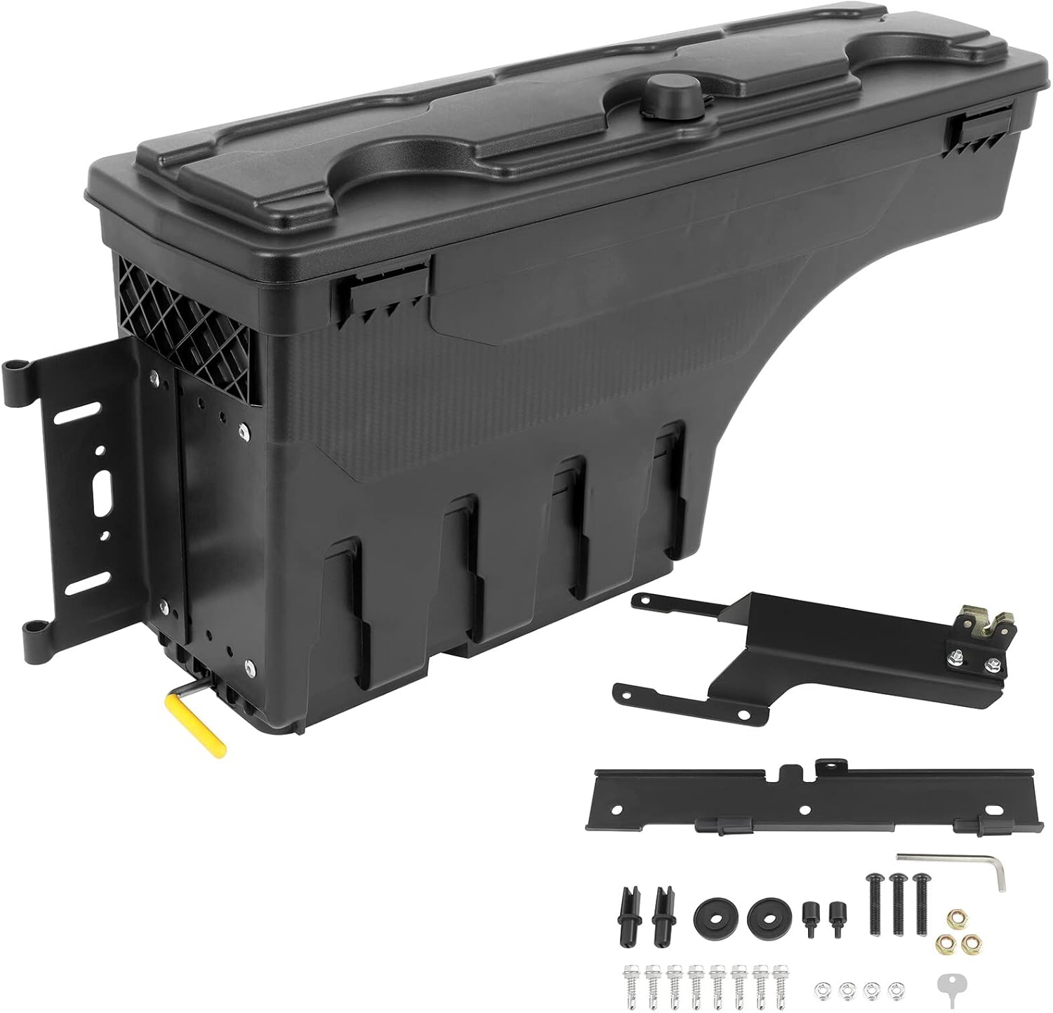 cciyu Caja de almacenamiento para caja de camioneta compatible con Ford para F-150 2015-2022, tapa con cerradura del lado del conductor, caja de