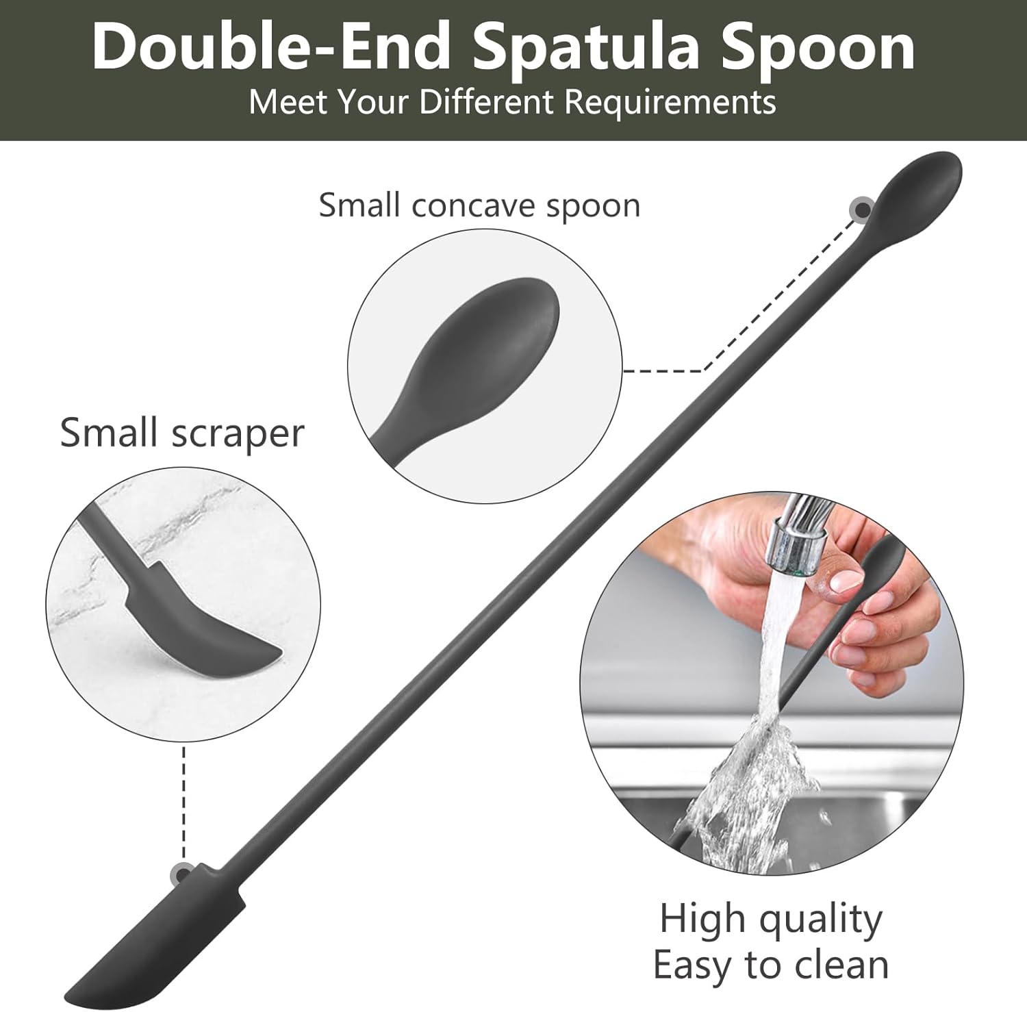 Juego de 4 mini espátulas negras de silicona, espátulas de maquillaje, espátulas pequeñas para cosméticos, espátula de belleza pequeña, espátula de