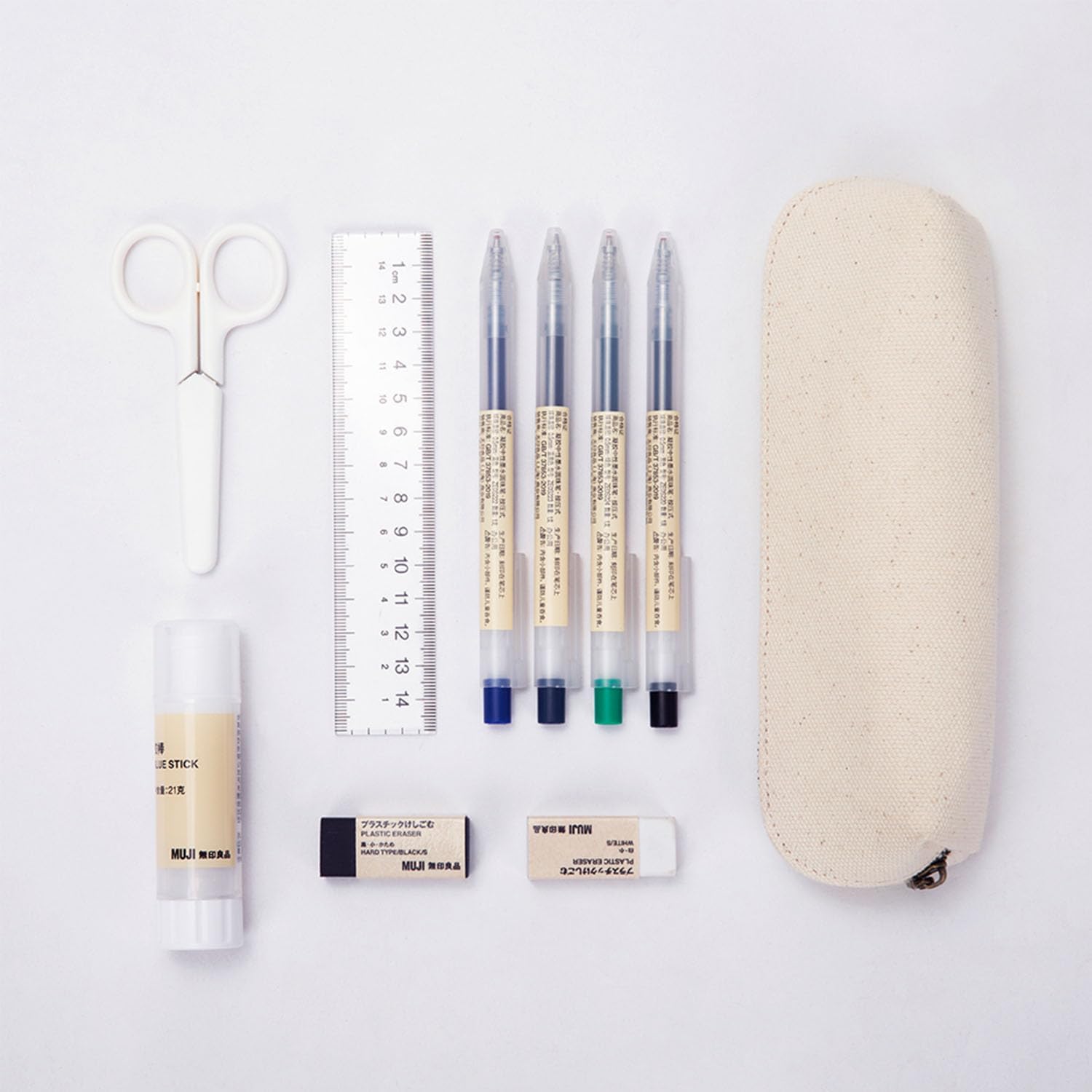 Estuche de lona para lápices, lona de algodón y bolsa multifuncional simple, almacenamiento de lápices portátil con cremallera (beige)