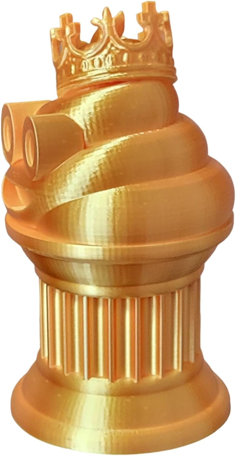 Znet3D Trofeo de emoji King Poop  Premio divertido y regalo  Hecho a mano con fabricación aditiva  6 pulgadas de alto  Con un emoji de caca sólida