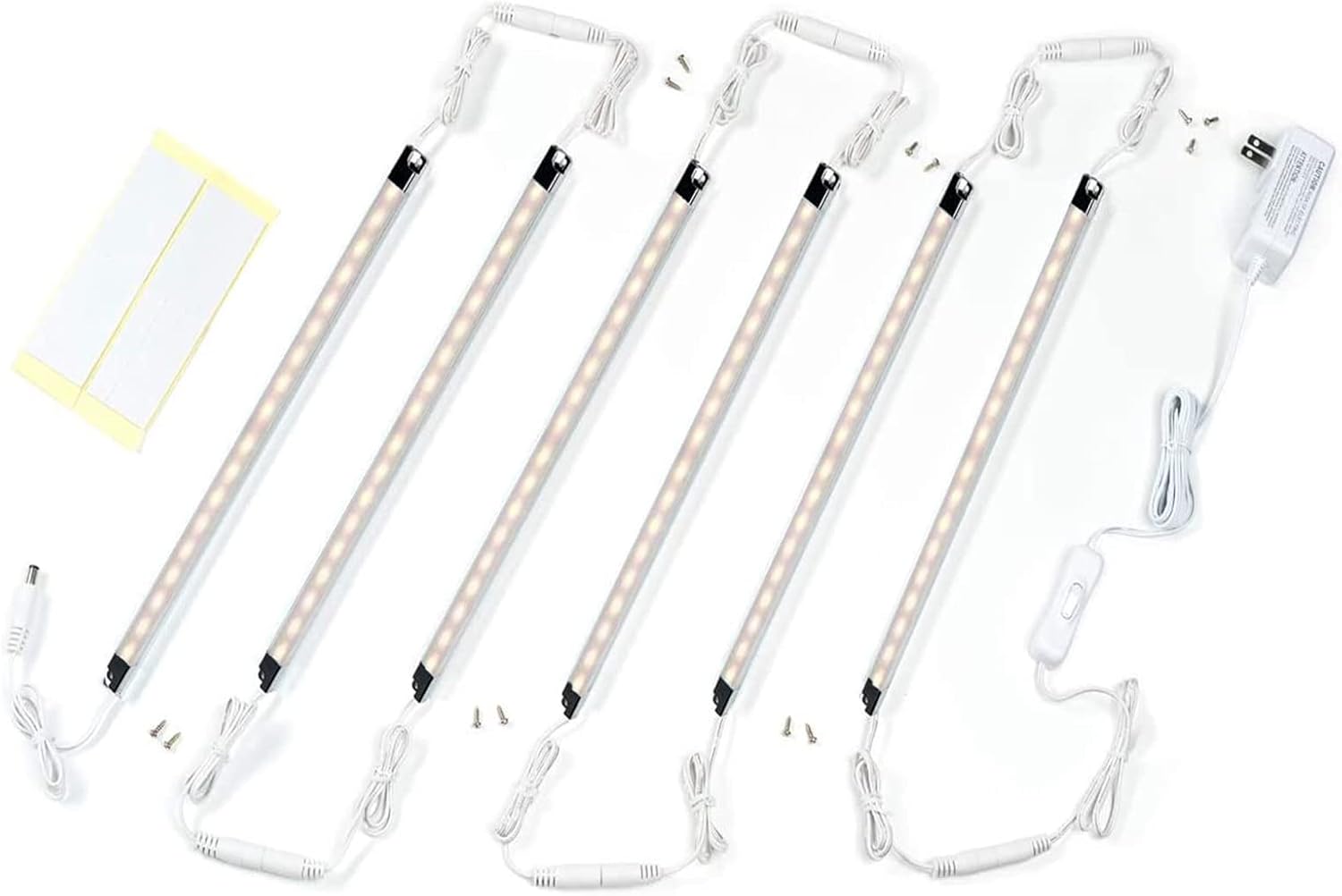 (4) Kit de barra de luz de pantalla LED de 16 pulgadas de color blanco puro de 6000 K y (6) barras de luz enlazables de 12 pulgadas de color blanco