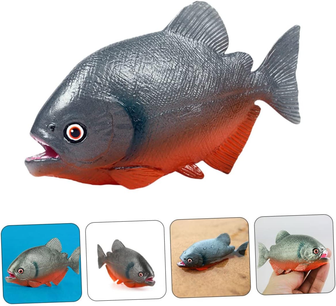GANAZONO Piranha Toys Ocean Animals Toys Ocean Toys Fish Model Restaurante Escaparate Ornamento Simulación Estatua de Pescado Modelo Animal Río