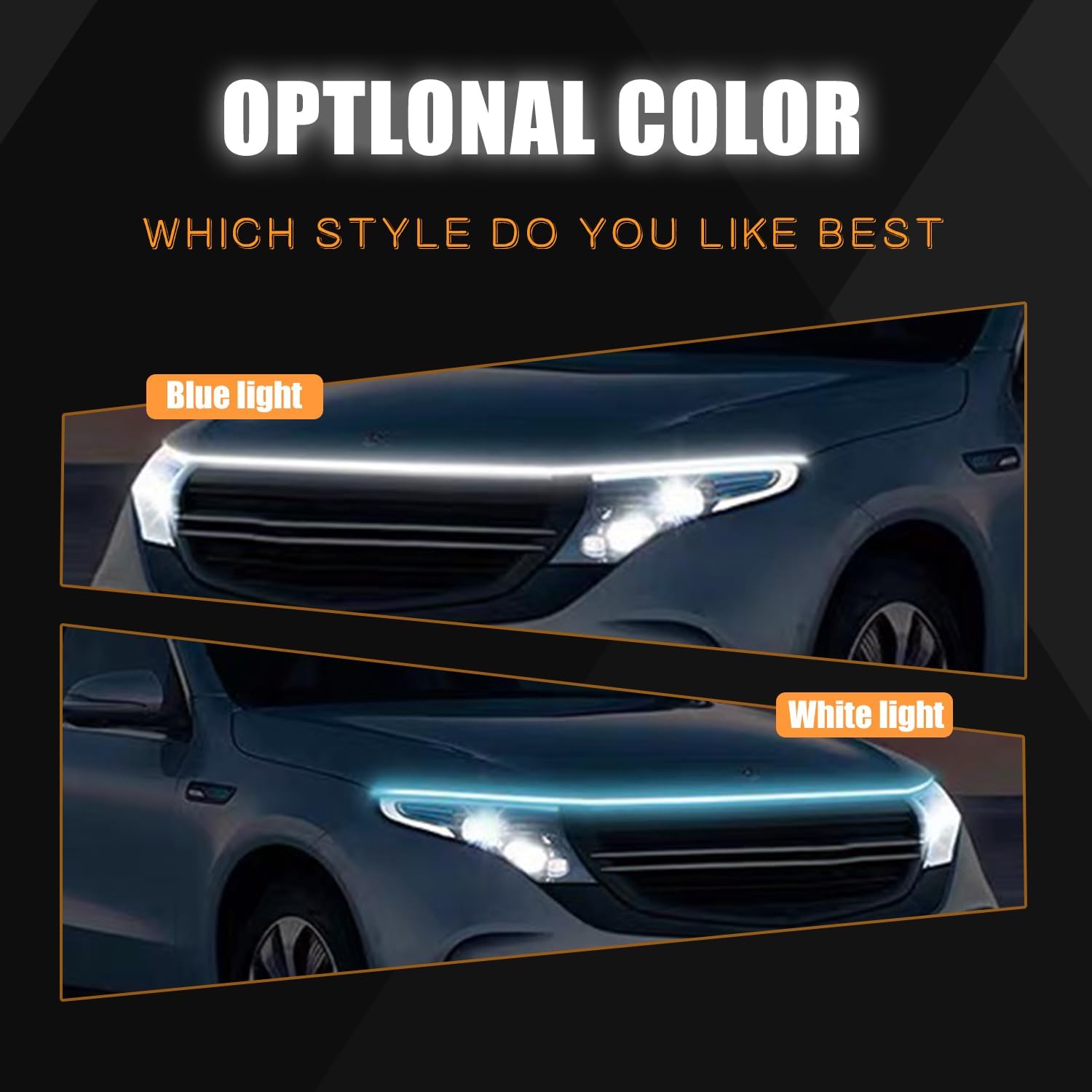 1 tira de luces LED para exteriores de automóvil, tiras de luz diurna para automóvil, 59 pulgadas, flexible, impermeable, para automóviles, SUV,