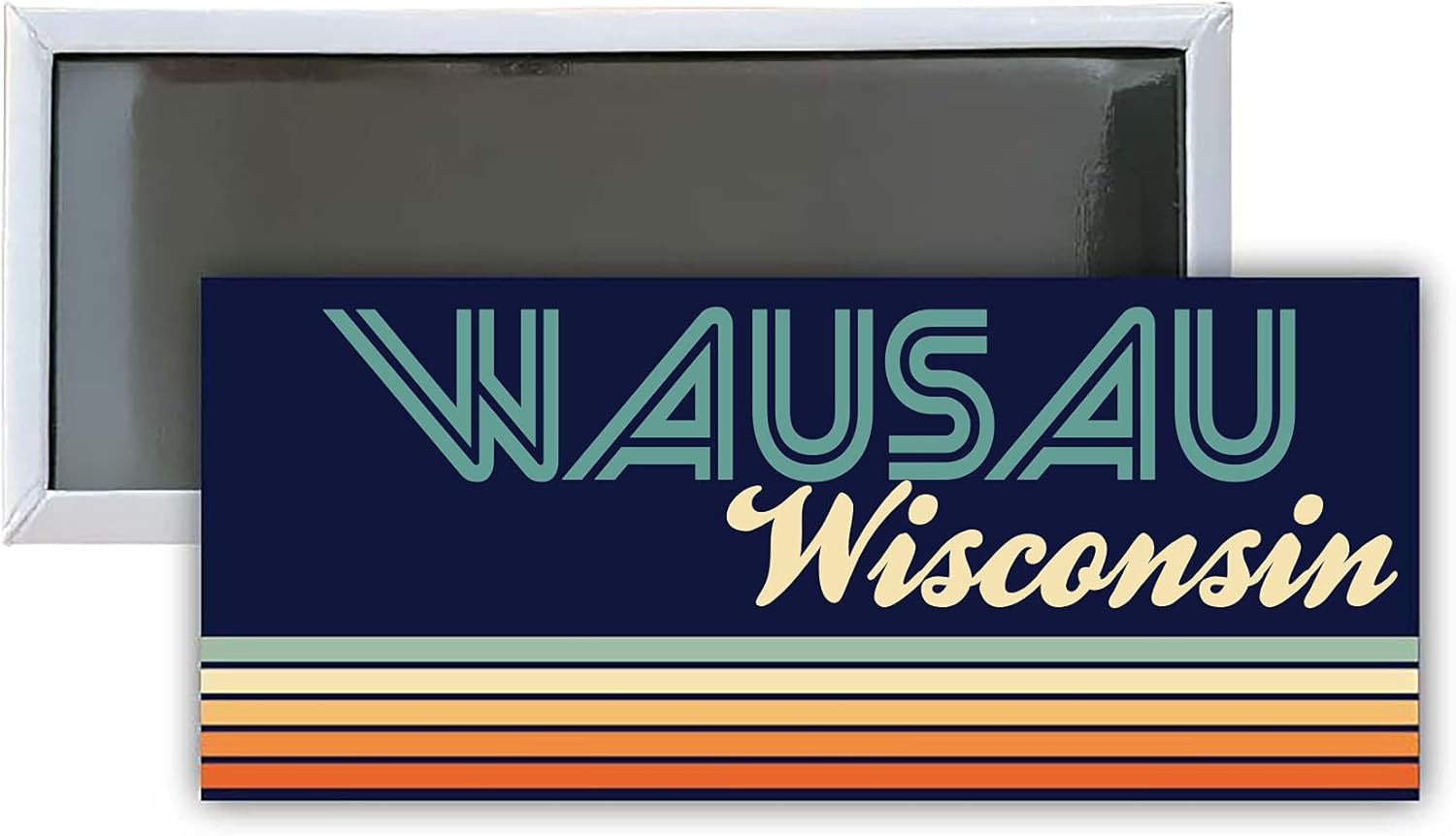 Wausau Wisconsin Souvenir – Imán rectangular para nevera (4.75 x 2 pulgadas), diseño retro