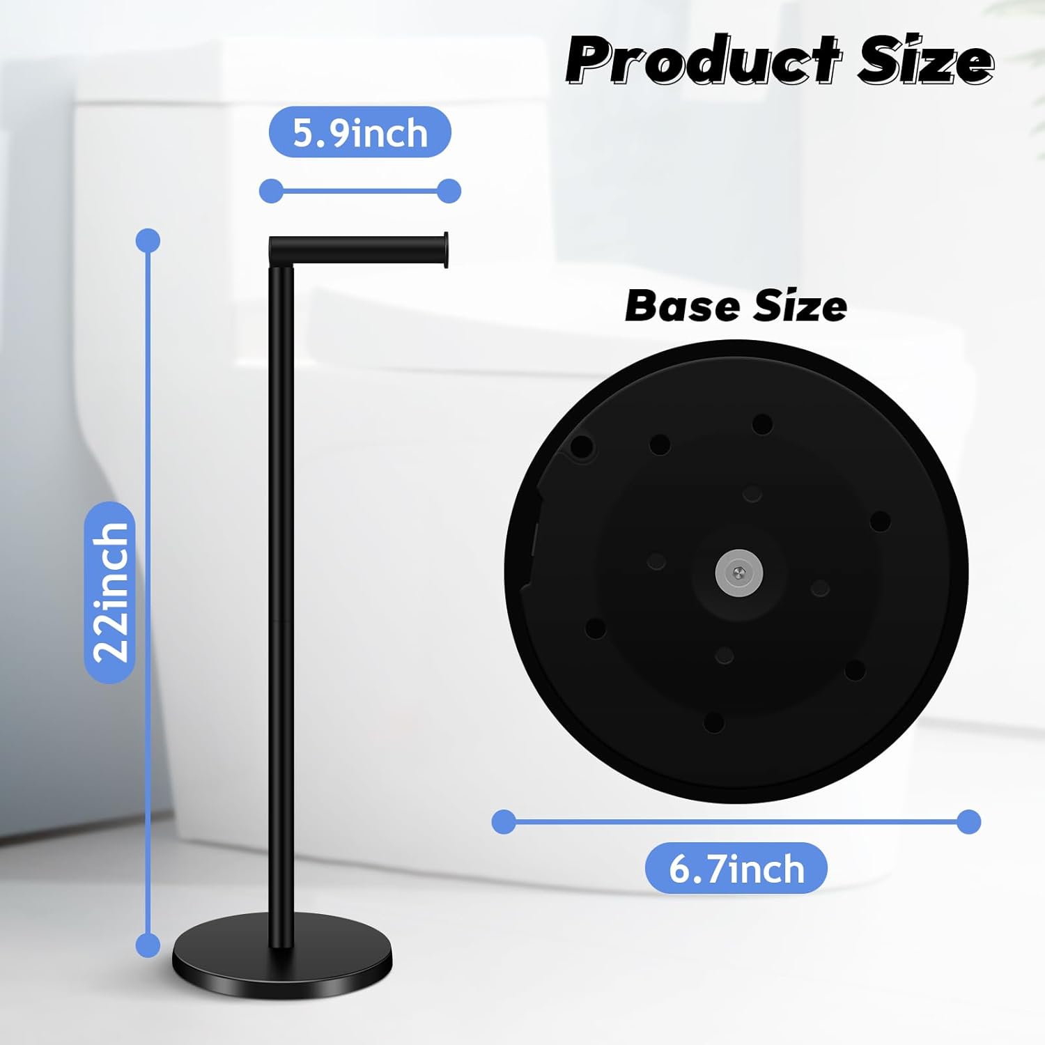 TACGEA Soporte para papel higiénico, soporte para rollo de papel higiénico de baño, acero inoxidable, almacenamiento para 4 rollos de papel, negro