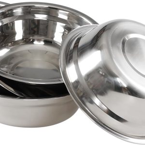 Minekkyes Paquete de 4 cuencos de acero inoxidable para mezclar, cuencos de metal Minekkyes Paquete de 4 cuencos de acero inoxidable para mezclar, cuencos de metal