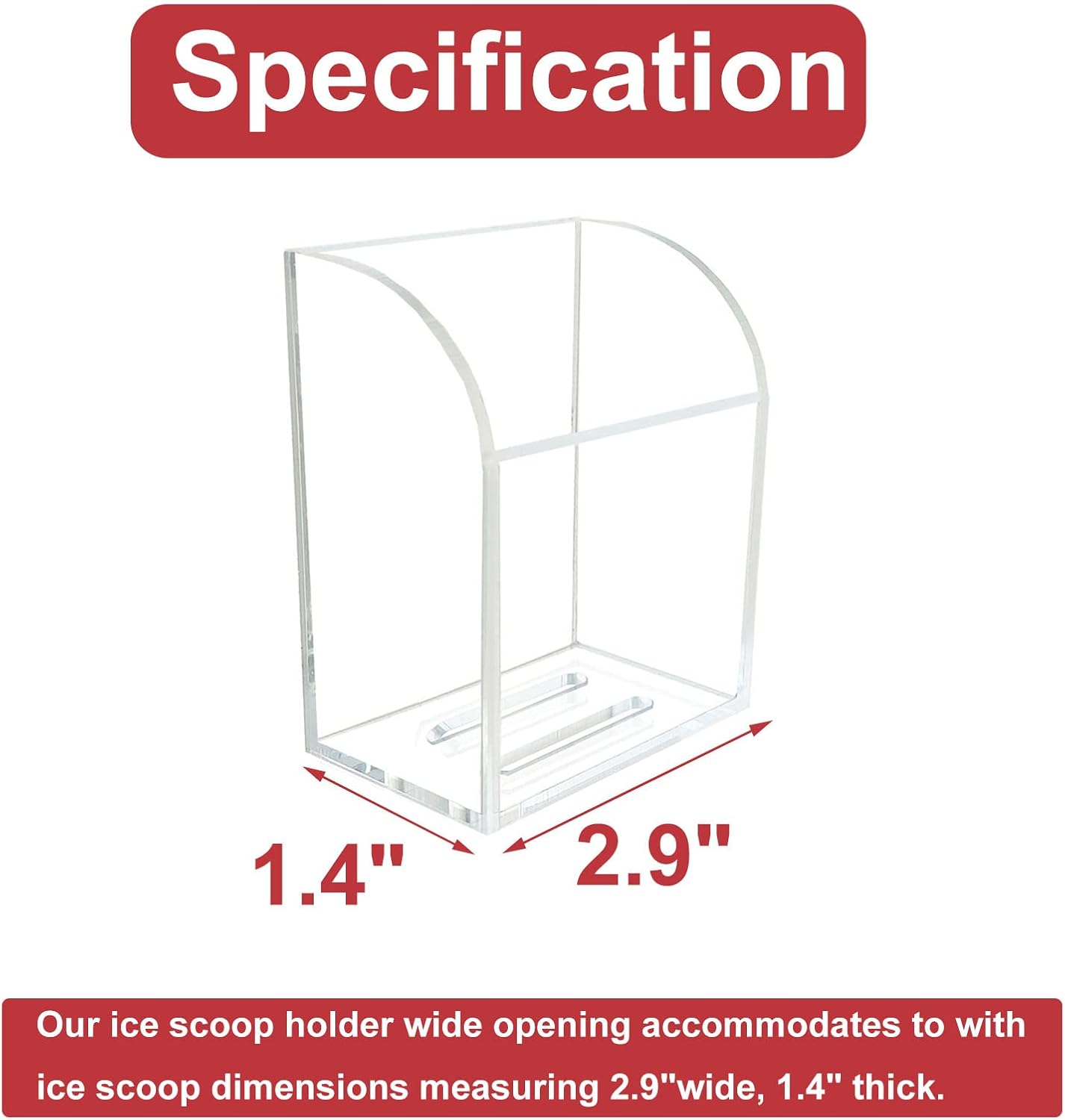PIAOLGYI Soporte para cuchara de hielo, accesorio para colocar en la encimera, para colocar en la pared, para colocar en la pared (cuchara de hielo