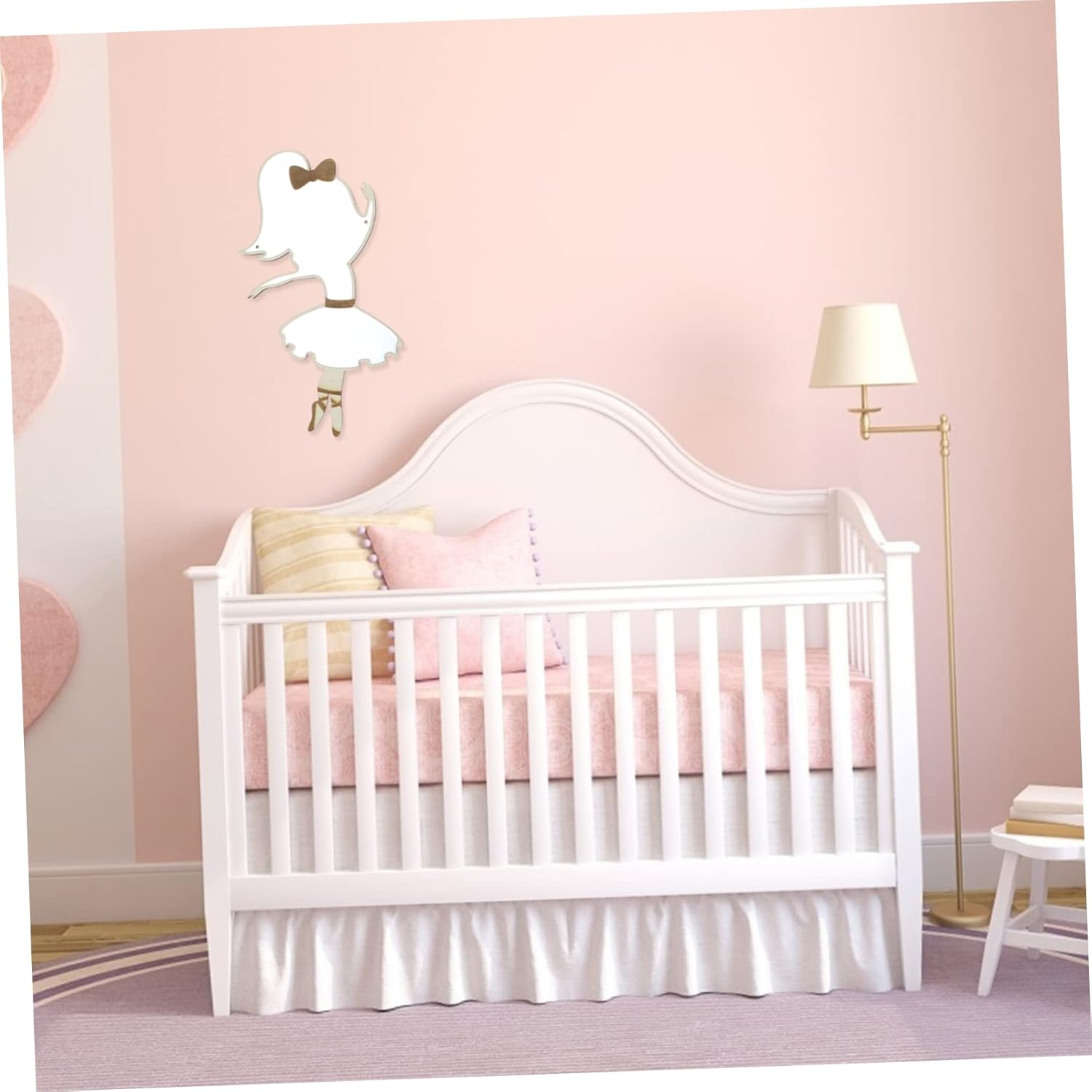 TOYANDONA Espejo vintage pegatinas de madera apliques decoración para niños decoración del hogar espejo de pared de acento espejo de seguridad