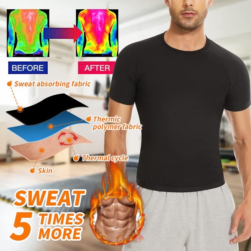 SHAPERIN Camisa de sauna para hombres para pérdida de peso, chaqueta de sauna para atrapar el calor, traje de sauna, chaleco para sudar, moldeador