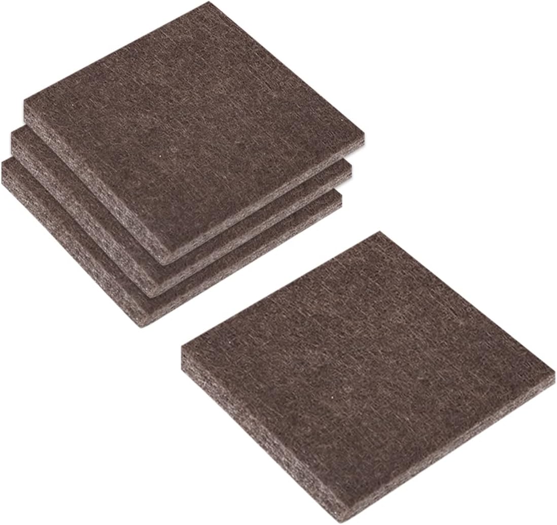 uxcell Almohadillas de fieltro para muebles, 1.5 x 1.5 pulgadas, autoadhesivas, cortables, antiarañazos, protectores de suelo cuadrados para patas