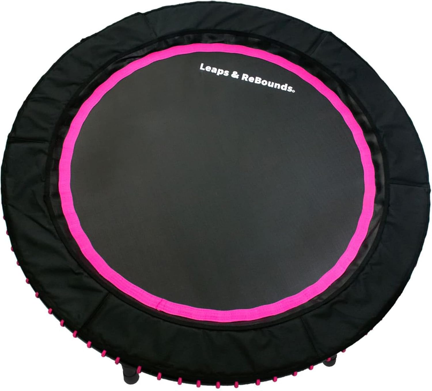 LEAPS & REBOUNDS Barra de estabilidad ajustable de 40 pulgadas con mini trampolín de fitness de 40 pulgadas y rebote de gimnasio en casa para