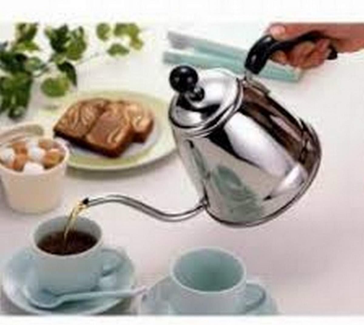 JapanBargain 4061, hervidor de té japonés con cuello de cisne para verter sobre café y té, acero inoxidable, compatible con estufa de calor de