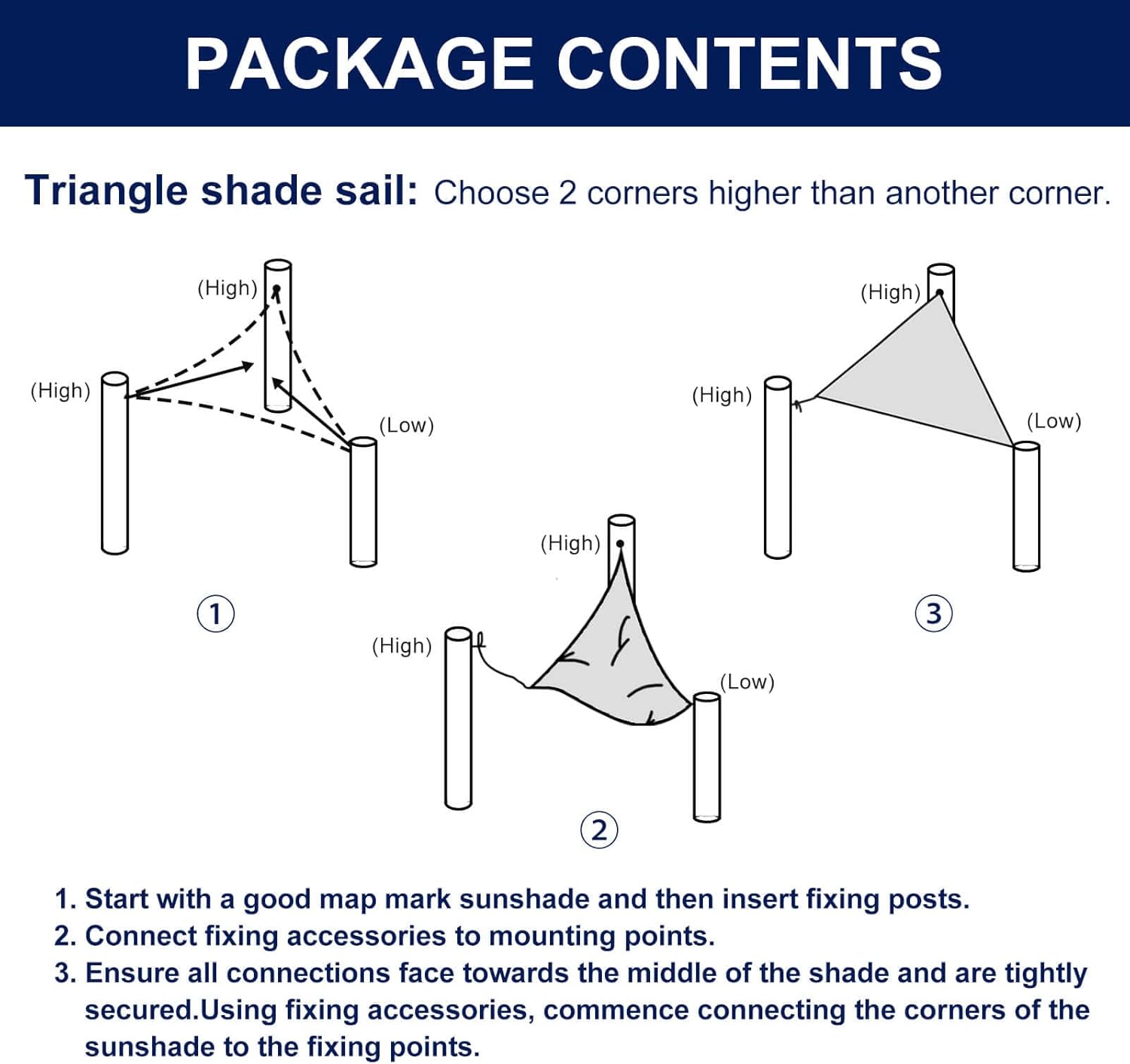 PureFit – Toldo triangular para exteriores, 8 x 8 x 8 pies, toldo de protección solar con bloqueo UV, toldo de sombra, cubierta de patio para patio