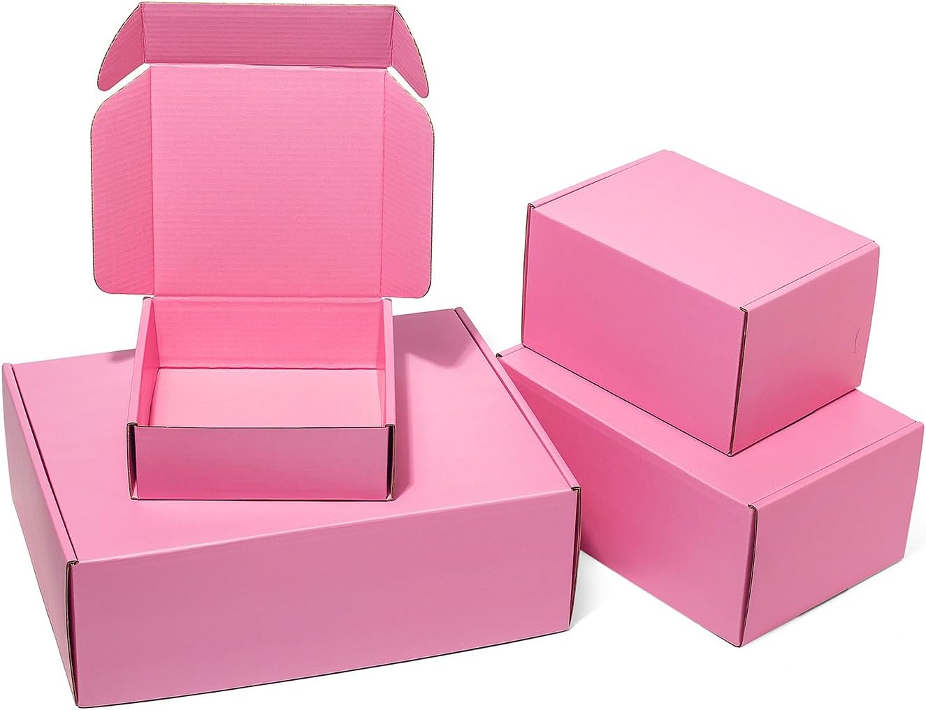 Cajas de envío de 9 x 6 x 4 pulgadas, paquete de 25 cajas de correo de cartón corrugado rosa para pequeñas empresas, bonitos artículos de embalaje